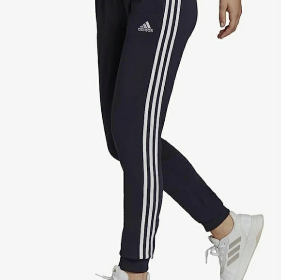 adidas Pants - Adidas Fleece Joggers Black White Stripes NWT